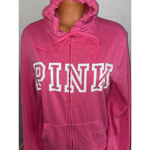 Vintage Victoria’s Secret zip love pink hoodie sweatshirt Top SM - Picture 3 of 9